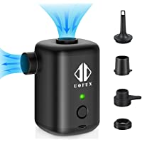 UOFUN Inflador eléctrico inalámbrico con 4 boquillas- 2 en 1- bomba eléctrica para colchón de aire- camas de aire- sofás…